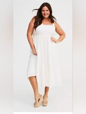 Square Neck Tea Length Dress - L/XL